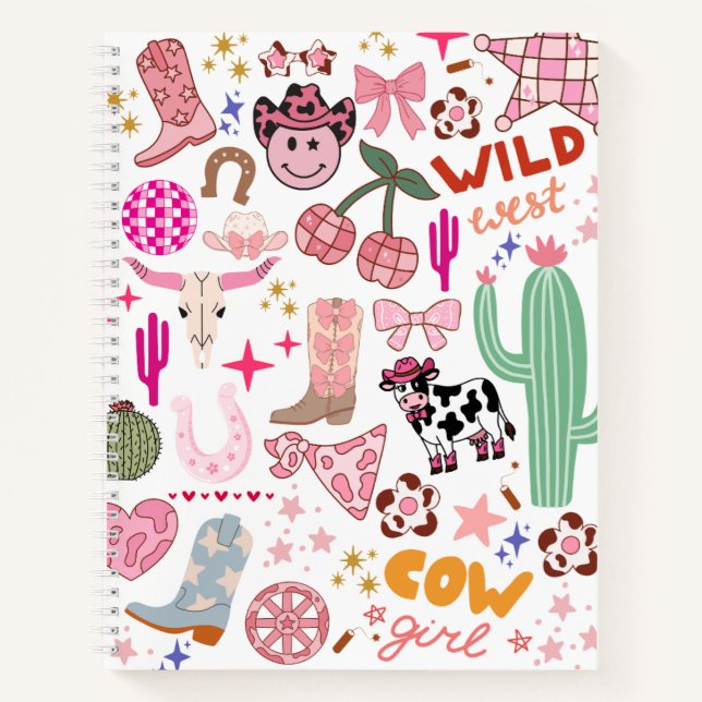 Cowgirl Blank Hardcover Spiral Notebook (Front)