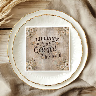 Cowgirl Boho Floral Western Script Paper Napkin