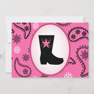 Cowgirl Boot Birthday Invitation
