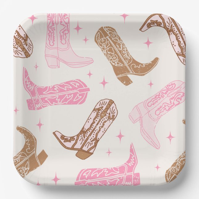 Cowgirl Boot Party Plates (Front)
