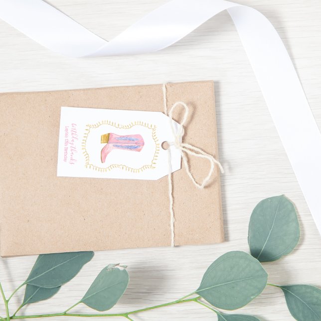 Cowgirl Boot Western Birthday  Gift Tags (Creator Uploaded)