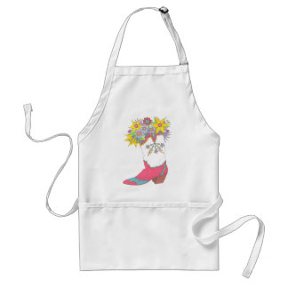 Cowgirl Boot with Flowers Standard Apron