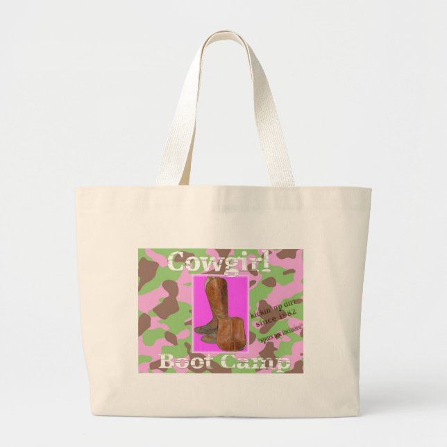 Cowgirl bootcamp large tote bag (Front)