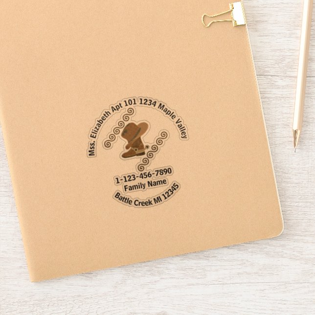 Cowgirl Boots and Hat Family Contact Info Contour (Notebook)