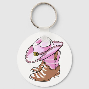 Cowgirl Boots and Hat Key Ring