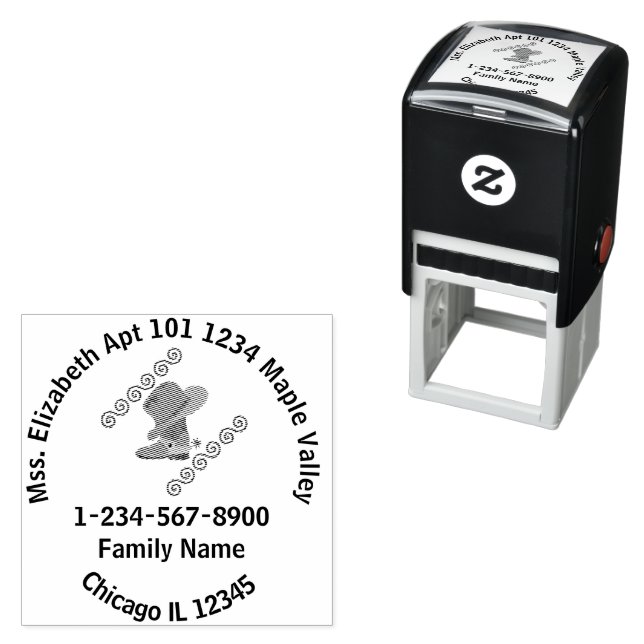 Cowgirl Boots and Hat Return Address Self-inking Stamp (In Situ)