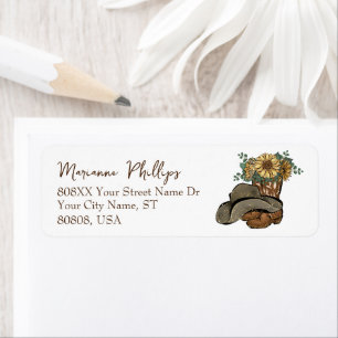 Cowgirl Boots and Hat with Sunflowers