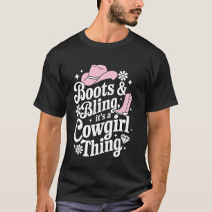 Cowgirl Boots, Bling, and Country Music Gift T-Shirt
