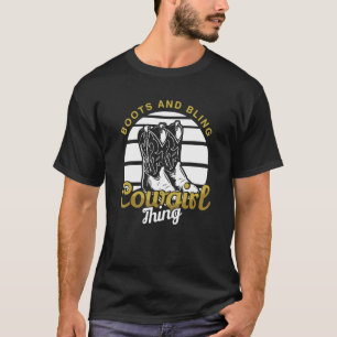 Cowgirl Boots Bling Cute Flower Love Country T-Shirt