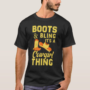 Cowgirl Boots Bling For Women T-Shirt