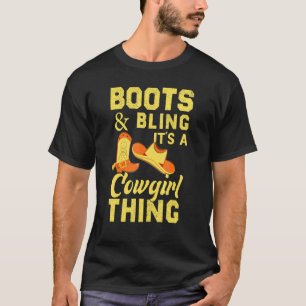 Cowgirl Boots Bling For Women T-Shirt