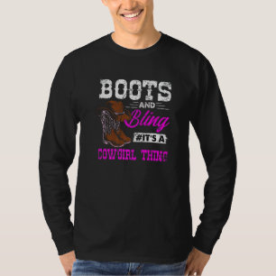 Cowgirl Boots Bling Vintage Country Southern Rodeo T-Shirt