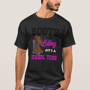 Cowgirl Boots Bling Vintage Country Southern Rodeo T-Shirt