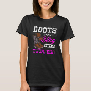 Cowgirl Boots Bling Vintage Country Southern Rodeo T-Shirt