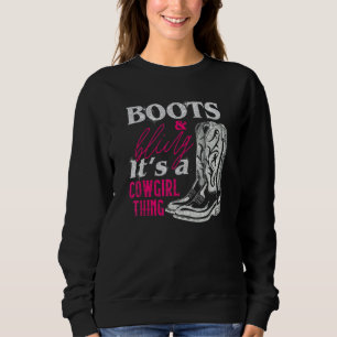 Cowgirl Boots Bling Women Cute Love Country Life Sweatshirt