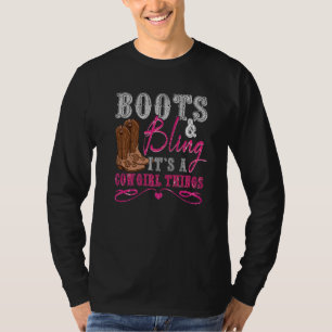 Cowgirl Boots Bling Women Cute Love Country Life T-Shirt