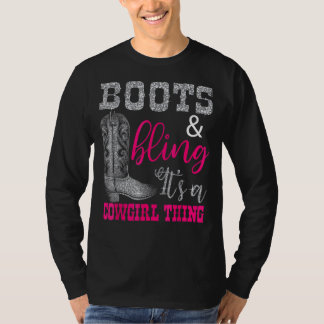 Cowgirl Boots Bling Women Cute Love Country Life T-Shirt