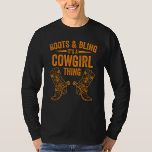 Cowgirl Boots Bling Women Cute Love Country Life T-Shirt