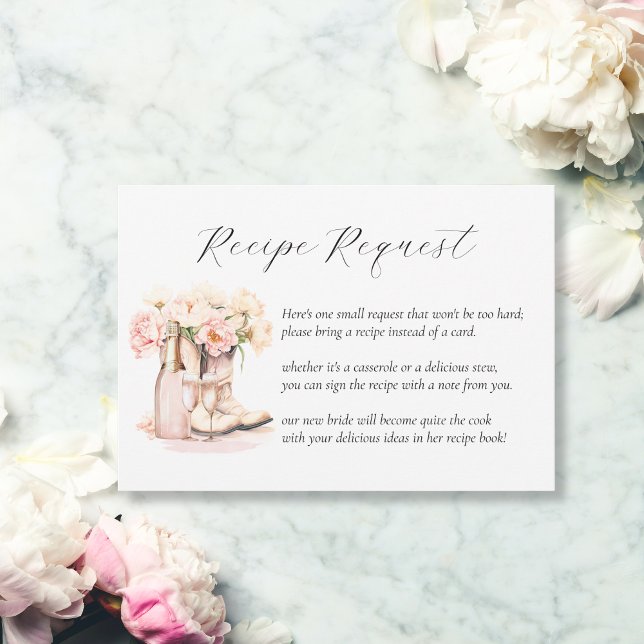 Cowgirl Boots Country Bridal Shower RECIPE REQUEST Enclosure Card (Cowgirl Boots Country Bridal Shower RECIPE REQUEST Enclosure Card)