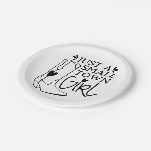 Cowgirl Boots Cowboy Horse Western Country Farm Paper Plate