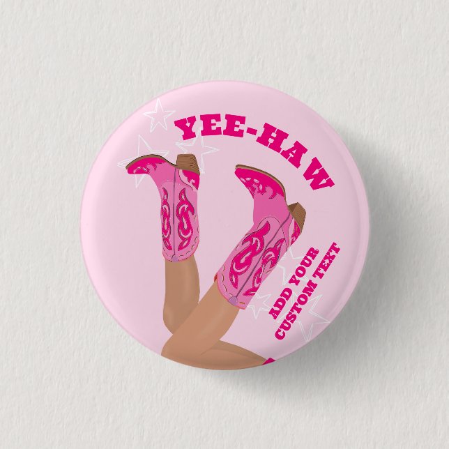 Cowgirl Boots Custom Personalized 3 Cm Round Badge (Front)