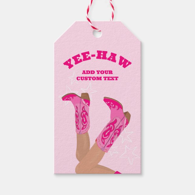 Cowgirl Boots Custom Personalized Gift Tags (Front)