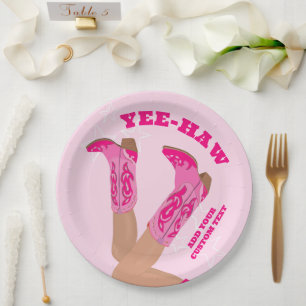 Cowgirl Boots Custom Personalized Paper Plate