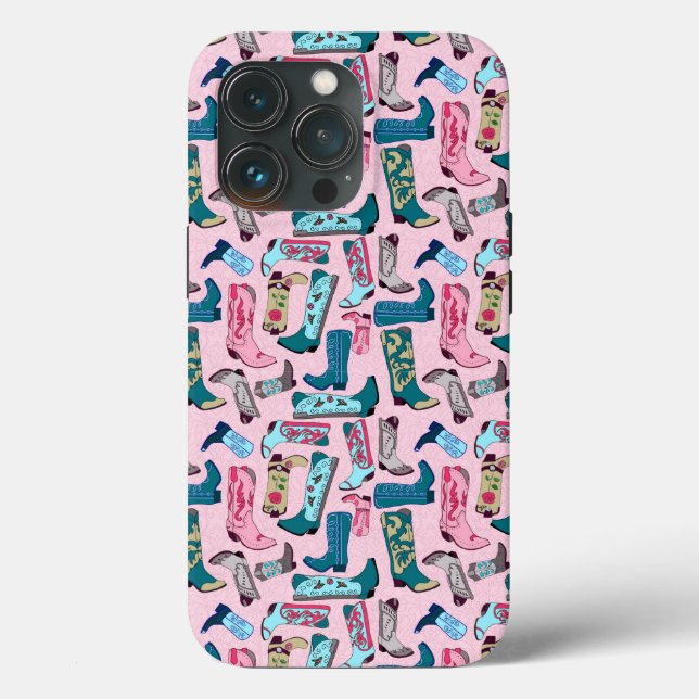 cowgirl boots on pink Case-Mate iPhone case (Back)