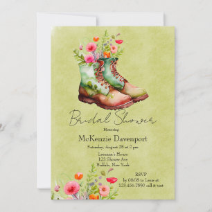 Cowgirl Boots with Wildflower Bridal Shower Invitation
