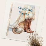 Cowgirl Bride  Wedding  Planner<br><div class="desc">Plan your wedding with this cowgirl western themed design. Traditional bridal gown with western boots and hat. Keep track of each day and stay organised.</div>