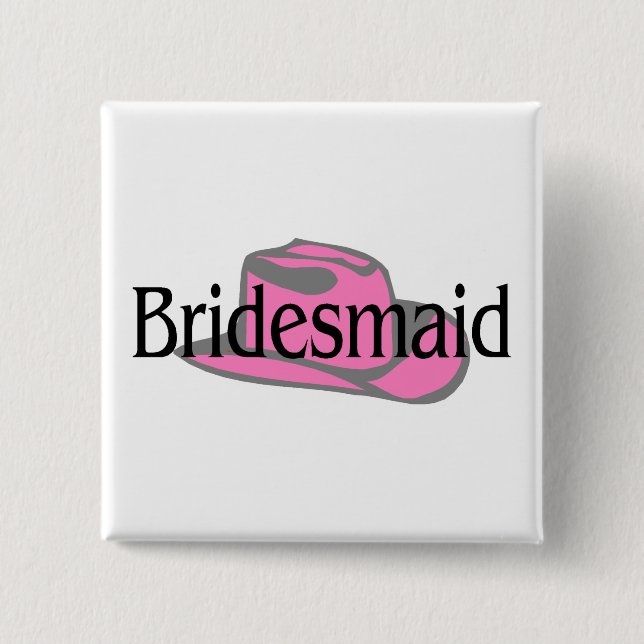 Cowgirl Bridesmaid 15 Cm Square Badge (Front)
