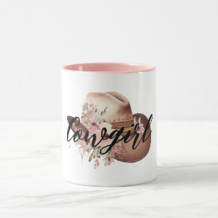Cowgirl Brown western Cowboy Hat Mug
