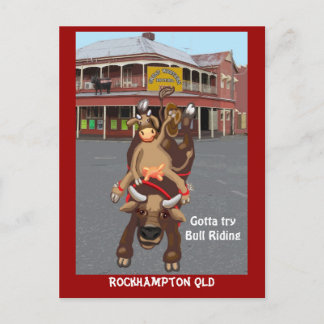 Cowgirl Bullrider Postcard