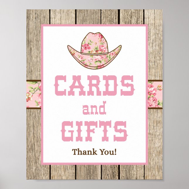 Cowgirl Cards & Gifts Western Party Sign (Front)