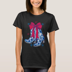Cowgirl Christmas Funny Coquette Bow Boots Gift Me T-Shirt