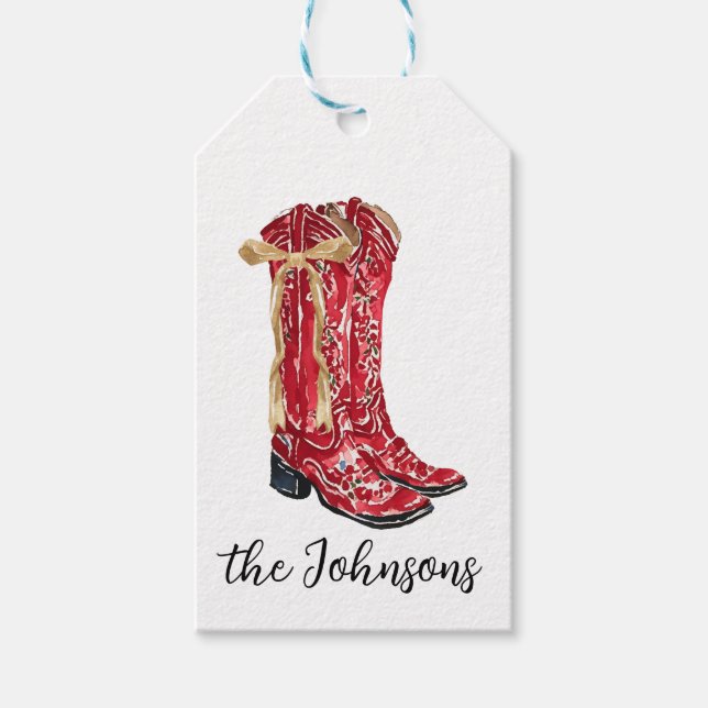 Cowgirl Christmas Gift Tags (Front)