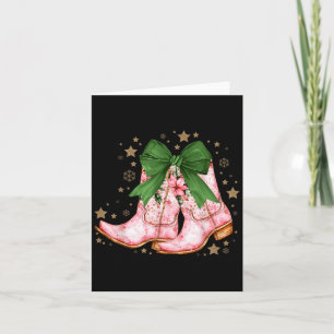 Cowgirl Christmas Howdy Christmas Pink Boots Cowgi Card
