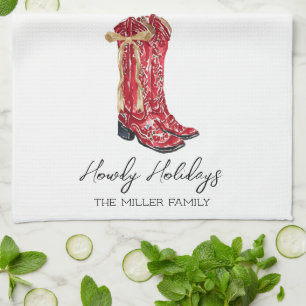 Cowgirl Christmas Tea Towel