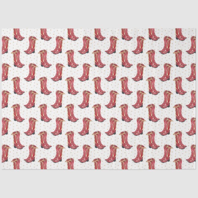 Cowgirl Christmas Watercolor Tissue Paper (Front)