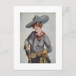 Cowgirl circa 1909 postcard