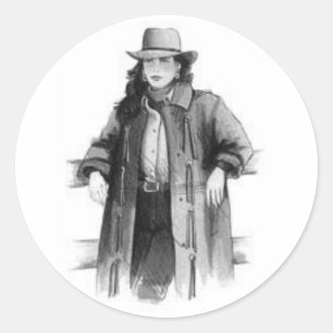 Cowgirl Classic Round Sticker