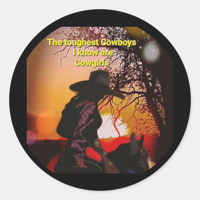 Cowgirl  classic round sticker (Front)