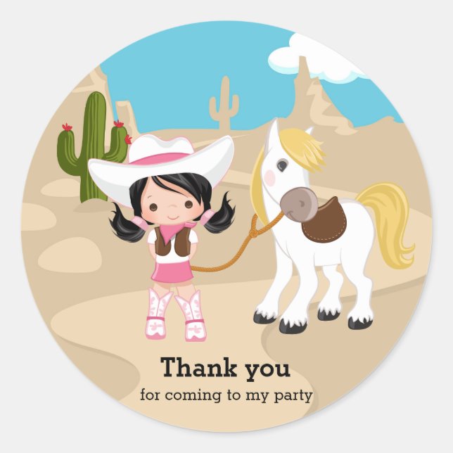 Cowgirl Classic Round Sticker (Front)