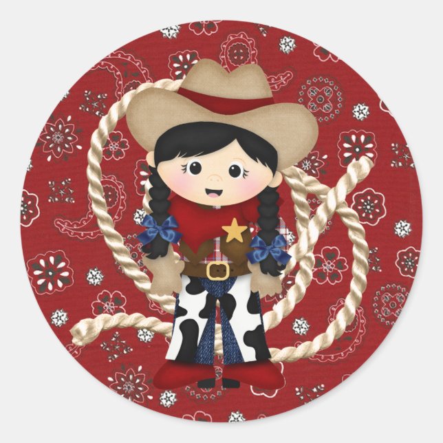Cowgirl Classic Round Sticker (Front)