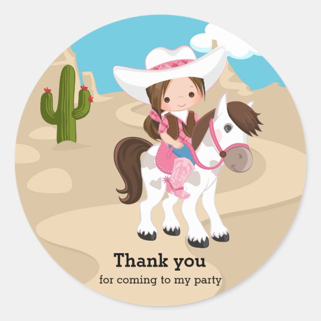Cowgirl Classic Round Sticker (Front)