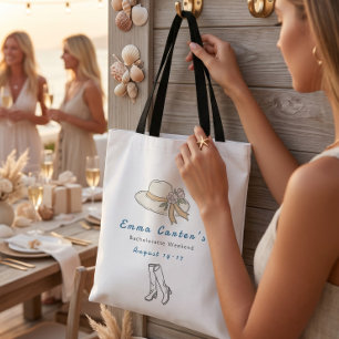 Cowgirl Coastal bachelorette weekly party Tote Bag