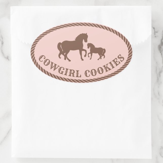 Cowgirl Cookies | Horse Oval Sticker (Bag)
