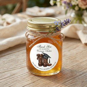 Cowgirl Country Chic Graduation Classic Round Sticker