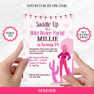 Cowgirl Country Coquette Western B-day Invitation