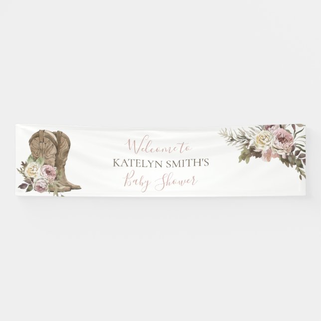 Cowgirl Country Rustic Baby Shower  Banner (Horizontal)
